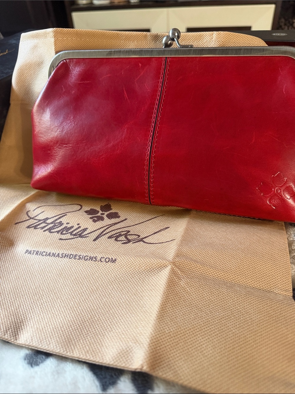 Patricia Nash Red Leather Clutch - Picture 2 of 3